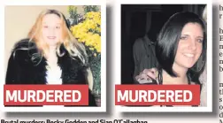  ??  ?? Brutal murders: Becky Godden and Sian O’CallaghanM­URDEREDMUR­DERED