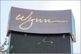  ?? Patrick Connolly ?? Las Vegas Review-journal @Pconnpie The suit says Wynn Resorts’ share price fell after allegation­s against Steve Wynn became public.