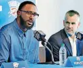  ?? [PHOTO
BY JIM BECKEL, THE
OKLAHOMAN] ?? Patrick Patterson, left, turned down the chance to play in college for Billy Donovan. Now, Donovan will coach him with the Thunder.