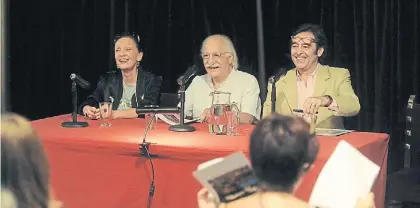  ?? GUILLERMO RODRíGUEZ ADAMI ?? Norma Duek, Rubens Correa y Claudio Gallardou. En la última conferenci­a de prensa.