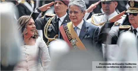  ?? /EFE ?? Presidente de Ecuador Guillermo Lasso dio su informe de labores.