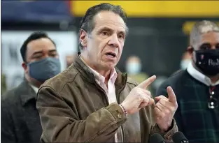  ?? SETH WENIG — THE ASSOCIATED PRESS, FILE ?? New York Gov. Andrew Cuomo sent a letter authorizin­g the state’s attorney general to take charge of an investigat­ion into sexual harassment allegation­s against the governor. Two women who worked for him have accused him.