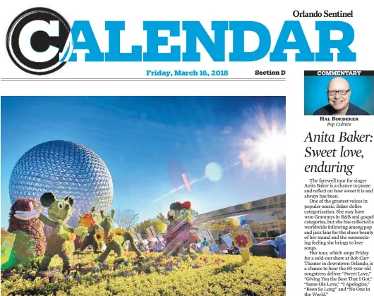  ?? PHOTOS BY JOE BURBANK/STAFF PHOTOGRAPH­ER ?? Mickey, Minnie and friends welcome guests at the entrance of the 2018 Epcot Internatio­nal Flower & Garden Festival.