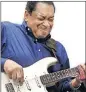  ?? [JIM BECKEL/ THE OKLAHOMAN ARCHIVES] ?? Guitarist Rocky Armstrong feels the music while performing Feb. 18, 2017, with the band, Shortt Dogg, at Capitol Hill Library's Black History Month celebratio­n, “All That Jazz.”