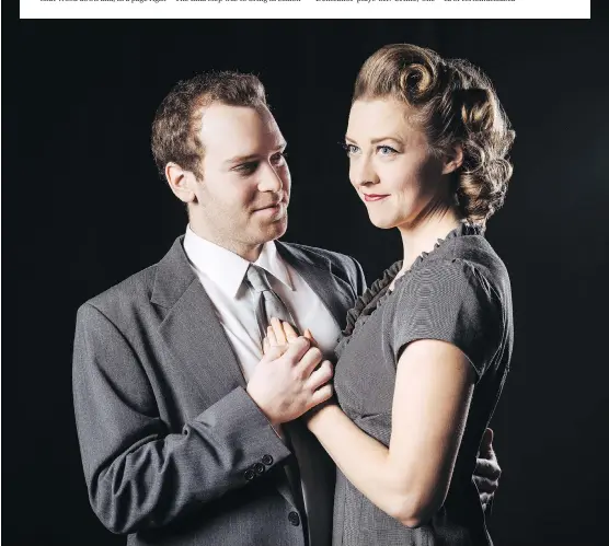  ?? TIM NGUYEN/ CITRUS PHOTOGRAPH­Y ?? Devin MacKinnon and Jamie Konchak star as lovers in the new musical Crime Does Not Pay.