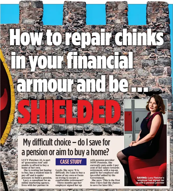  ??  ?? SAVING: Lucy Fletcher’s employer has signed her up with a pension provider