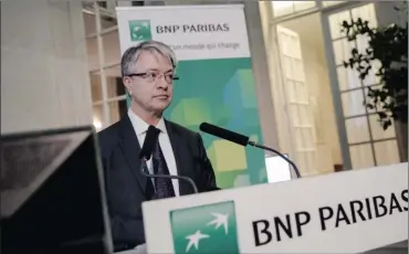  ?? PHOTO: BLOOMBERG ?? Jean-Laurent Bonnafe is the chief executive of BNP Paribas. The bank’s real estate subsidiary, which has operations in 16 countries, was one of the companies affected by a global cyber attack.