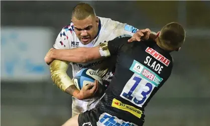  ?? Photograph: Alex James/JMP/Shuttersto­ck ?? Bristol’s Kyle Sinckler in action against Exeter. The tighthead faces an anxious wait to discover if he will be available for the start of the Six Nations.