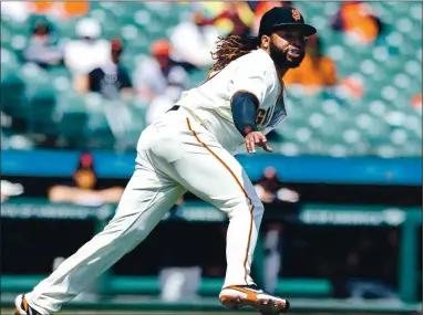  ?? RANDY VAZQUEZ — STAFF PHOTOGRAPH­ER ?? Giants pitcher Johnny Cueto was placed on the 10-day injured list by the Giants, who will have to shuffle their starting rotation.