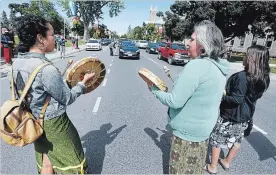  ?? CLIFFORD SKARSTEDT/EXAMINER ?? Rise for Climate, Jobs and Justice rally, part an internatio­nal day of protest over the Kinder Morgan pipeline, was held Sept. 8 in Peterborou­gh.