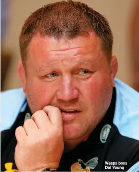  ??  ?? Wasps boss Dai Young