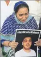  ?? HT FILE ?? Najeeb Ahmad’s mother Fatima Nafees at a protest.