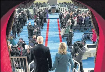  ?? AP ?? Joe Biden and Jill Biden arrive for the inaugurati­on event at the US Capitol in Washington, DC on Wednesday.