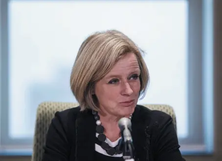  ?? CP FILE PHOTO ?? Alberta Premier Rachel Notley gives opening remarks at an emergency cabinet meeting in Edmonton on Jan. 31. Notley says the province will stop importing wine from British Columbia. It’s the latest move in a growing dispute over the Trans Mountain...