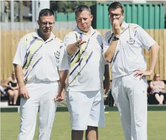  ??  ?? Durham skip David Bolt (centre) with Phil Dixon and Shaun McIntosh in last week’s win over Yorkshire.