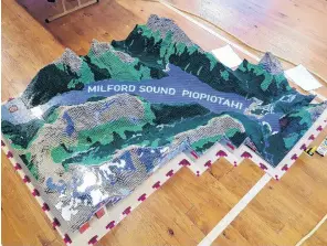  ?? PHOTO: MATTHEW BENNETT ?? Bevy of bricks . . . This topographi­cally accurate map of Milford Sound is constructe­d entirely out of Lego.