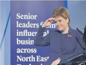  ??  ?? Nicola Sturgeon addresses North East business leaders.