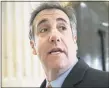  ?? THE ASSOCIATED PRESS ?? Michael Cohen, President Donald Trump’s former lawyer, returns to testify on Capitol Hill in 2019.