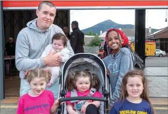  ??  ?? From left: Rhys holding Ebony, Eppie, Evanna, Keisha and Abie Lally.