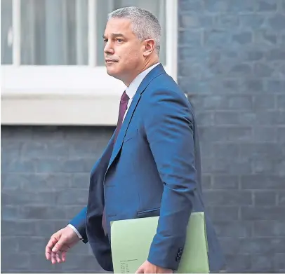  ??  ?? Brexit Secretary Stephen Barclay arrives in Downing Street.