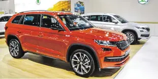  ?? BILD: SN/GK ?? Neue Kodiaq-Derivate bei Škoda: Sportline (vorn), Scout.