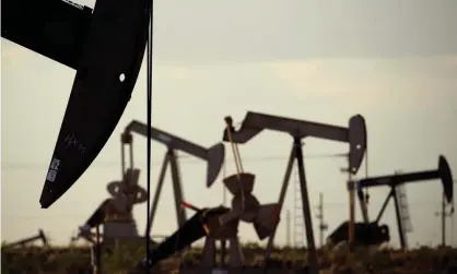  ??  ?? Pumpjacks at work in an oilfield in New Mexico. Photograph: Charlie Riedel/AP