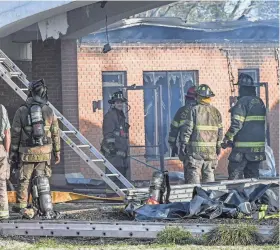  ?? PHOTOS BY KEN RUINARD / STAFF ?? Several Anderson County fire stations work to contain a fire at West Anderson Church of God on Saturday.