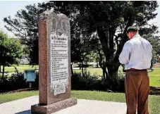  ?? [PHOTO BY JIM BECKEL, THE OKLAHOMAN ARCHIVES] ?? This Ten Commandmen­ts monument was on the grounds of the Oklahoma Capitol until it was removed in 2016 after a ruling by the state Supreme Court. The monument was moved to Oklahoma Council on Public Affairs at 1401 N Lincoln Boulevard.