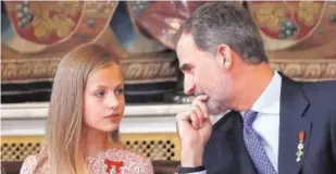  ?? EFE ?? Don Felipe con su hija, la Princesa de Asturias, ayer en el Palacio Real