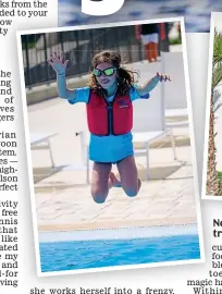  ??  ?? Non-stop fun: Mar Menor Beachclub, above, lets you try kayaking, top. Left: Iris, eight, enjoying the pool