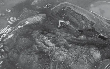  ?? PHOTO CONTRIBUTE­D/JAMES FAHEY ?? An aerial shot from above the Ray (Bozo) Steele Memorial Ballpark in New Waterford.