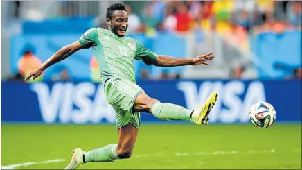  ?? Picture: GETTY IMAGES/ALEX GRIMM ?? TARGETING SUCCESS: Nigeria captain John Obi Mikel has led his side to a strong position