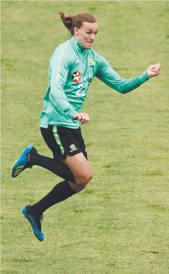  ?? Picture: GETTY IMAGES ?? Jackson Irvine is up and about at Socceroos training in Kazan.