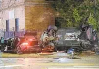  ?? ?? Lamborghin­i allegedly driven by Jason Liriano smashed into Uber in Queens, killing Ritawantee Persaud on Christmas Eve.