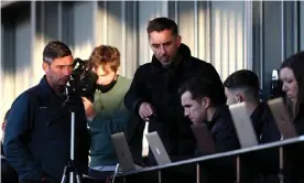  ??  ?? Gary Neville at Wednesday’s EFL Trophy match between Salford City and Manchester United under-21s. Salford lost the game 6-0. Photograph: Jan Kruger/Getty Images