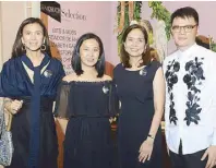  ??  ?? (From left) The Nonesuch organizers Trickie Lopa, Dindin Araneta and Lisa Periquet with exhibition designer Gino Gonzales.