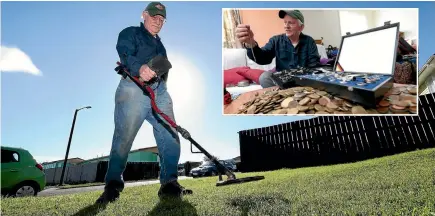  ?? PHOTO: CAMERON BURNELL/FAIRFAX NZ ?? Pensioner David Sutcliffe has uncovered a small pile of treasure on his forages.