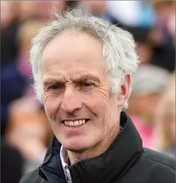  ??  ?? Shay Slevin, trainer of Treo Eile, winner of the La Touche Cup in Punchestow­n on Thursday.