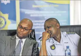  ?? Photo: Moeletsi Mabe/gallo Images/the Times ?? Curtains: Nathi Mthethwa (left), who was police minister at the time of the Marikana massacre, should have exited politics a long time ago, according to our columnist.