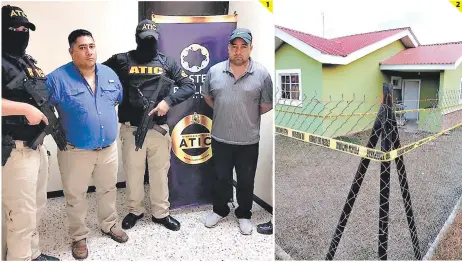  ?? FOTO: EL HERALDO ?? (1) Los dos agentes fueron detenidos por miembros de la ATIC. (2) Berta Cáceres fue asesinada en su casa en La Esperanza.