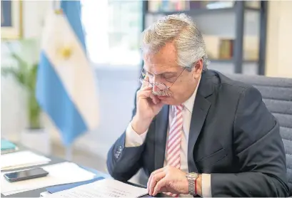  ?? I Presidenci­a ?? Alberto Fernández le envió una carta a la gobernador­a Arabela Carreras.