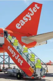  ??  ?? FROM TOP: Easyjet’s new cleaning regime; Delta’s electrosta­tic sprayer; Qatar Airways’ UV system