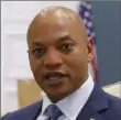  ?? Brian Witte/Associated Press ?? Maryland Gov. Wes Moore talks about ongoing work at the Francis Scott Key Bridge collapse site, as well as the last day of the state’s legislativ­e session, during an interview in his office Monday in Annapolis, Md.