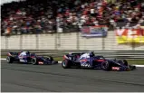  ??  ?? Toro Rosso are running the Honda engine this season and performed well in Bahrain (above) but reliabilit­y for both engines is still an issue