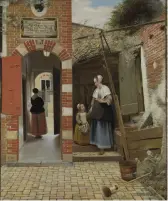  ??  ?? 1. The Courtyard of a House in Delft, 1658, Pieter de Hooch (1629–in or after 1679), oil on canvas, 73.5 × 60cm. National Gallery, London