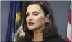  ?? MICHIGAN OFFICE OF GOVERNOR VIA AP ?? Michigan Gov. Gretchen Whitmer