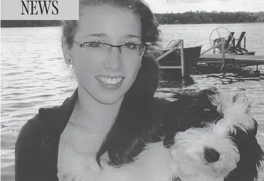  ?? HANDOUT / VANCOUVER SUN ?? Rehtaeh Parsons committed suicide in 2013 after trying to escape cyberbully­ing by switching schools, highlighti­ng the psychologi­cal harm that sexting can have on youth.