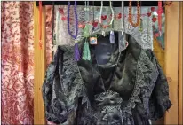  ?? Morgan Timms/The Taos News ?? A dress Beheler made for her eldest daughter hangs in her studio.