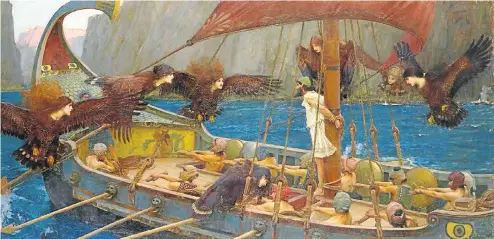  ??  ?? ‘Ulysses and the Sirens’, painted by John William Waterhouse in 1891, illustrate­s how Greek hero Odysseus (Ulysses to the Romans) outwitted the sirens trying to lure his ship on to the rocks in Homer’s epic poem ‘The Odyssey’. Investment experts suggest investors should similarly ignore siren calls to quit the market when share prices are falling.