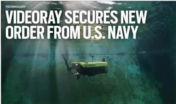  ?? PHOTO COURTESY NAVAL INFORMATIO­N WARFARE CENTER PACIFIC ?? A VideoRay Defender in action during an underwater deployment for the U.S. Navy. VideoRay, headquarte­red in Pottstown, has received a second order from the Navy for Defender ROV systems as part of a multi-year, $49 million contract.